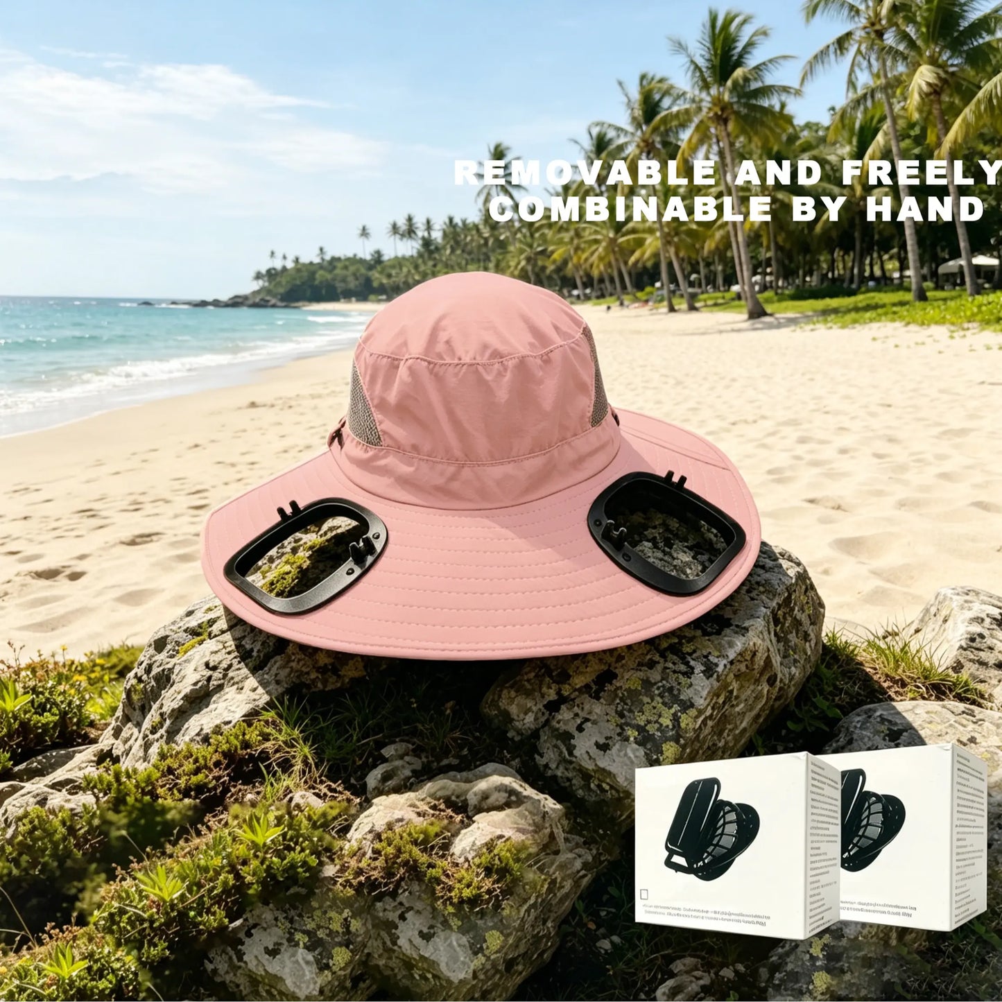 Cooling Hat ,Suitable for Outdoor Work, Sports, Camping, Hiking, Beach, Sun Protection Hat, Suitable for Both Men and Women. Provides Coolness and Sun Protection in Summer.Golf Hat,Reconfigurable Fan Adjustable Sun Hat Lightweight Sun Hat