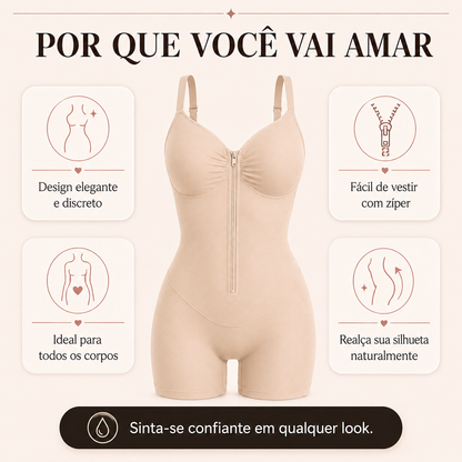 Body Modelador Feminino Sem Costura com Bojo e Efeito Lifting no Bumbum